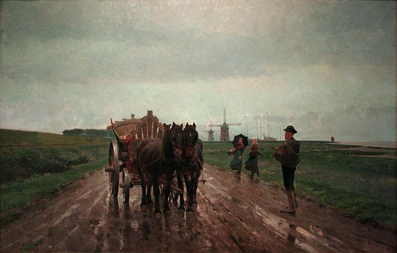 Frans van Leemputten Aan de Schelde oil painting picture